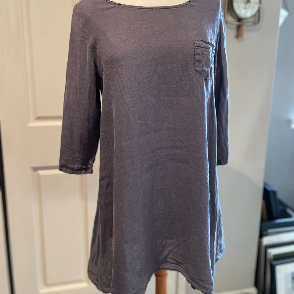 Match Point Grey Linen Tunic